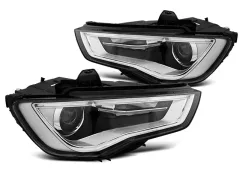 Lampy przednie TUBE LIGHT DRL BLACK AUDI A3 8V 12-16 największy sklep tuningowy w Polsce!