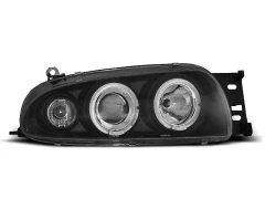 Lampy przednie FORD FIESTA MK4 10.95-08.99 ANGEL EYES BLACK