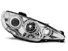 Lampy przednie PEUGEOT 206 02-ANGEL EYES CHROME