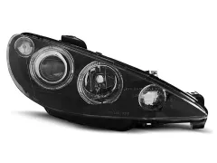 Lampy przednie PEUGEOT 206 02-ANGEL EYES BLACK największy sklep tuningowy w Polsce!