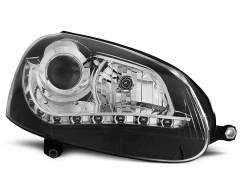 Lampy przednie (+DRL) BLACK VW GOLF 5