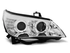 Lampy przednie ANGEL EYES CHROME LED INDICATOR BMW E60/E61 03-07 największy sklep tuningowy w Polsce!