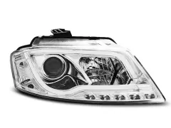 Lampy przednie TUBE LIGHT DRL CHROME AUDI A3 8P 08-12 największy sklep tuningowy w Polsce!