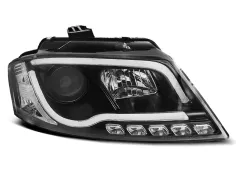 Lampy przednie TUBE LIGHT DRL BLACK AUDI A3 8P 08-12 największy sklep tuningowy w Polsce!