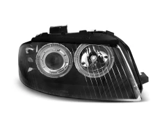 Lampy przednie ANGEL EYES BLACK AUDI A3 8P 05.03-03.08