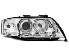 Lampy przednie XENON ANGEL EYES CHROME AUDI A6 05.97-09.99 największy sklep tuningowy w Polsce!
