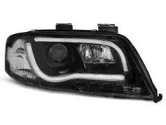 Lampy przednie TUBE LIGHT DRL BLACK AUDI A6 06.01-05.04 największy sklep tuningowy w Polsce!
