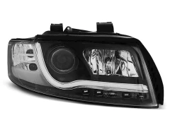 Lampy przednie TUBE LIGHT DRL BLACK AUDI A4 10.00-10.04