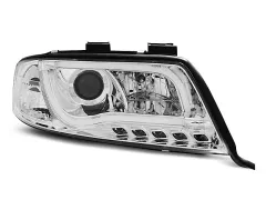 Lampy przednie TUBE LIGHT DRL CHROME AUDI A6 05.97-05.01 największy sklep tuningowy w Polsce!