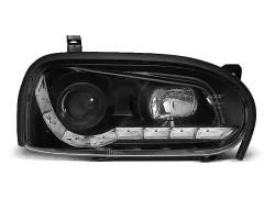 Lampy przednie (+DRL) BLACK VW GOLF 3 09.91-08.97 największy sklep tuningowy w Polsce!