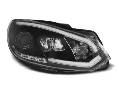 Lampy przednie TUBE LIGHT DRL BLACK VW GOLF 6 10.08-12 największy sklep tuningowy w Polsce!