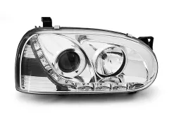 Lampy przednie (+DRL) CHROME VW GOLF 3 91-97 największy sklep tuningowy w Polsce!