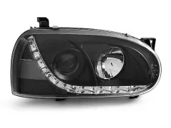 Lampy przednie (+DRL) BLACK VW GOLF 3 91-97 największy sklep tuningowy w Polsce!