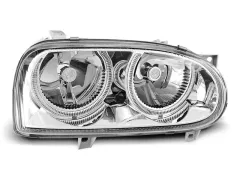 Lampy przednie ANGEL EYES CHROME VW GOLF 3 09.91-08.97 największy sklep tuningowy w Polsce!