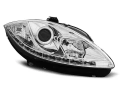 Lampy przednie TRUE DRL CHROME SEAT LEON ALTEA 09-12 największy sklep tuningowy w Polsce!