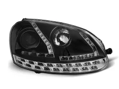 Lampy przednie (+DRL) BLACK VW GOLF 5 03-08 największy sklep tuningowy w Polsce!