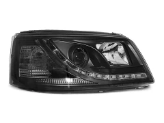 Lampy przednie TRUE DRL BLACK VW T5 04.03-08.09