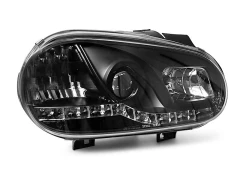 Lampy przednie (+DRL) BLACK VW GOLF 4 09.97-09.03