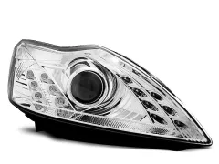 Lampy przednie FORD FOCUS 02.08-10 (+DRL) CHROME największy sklep tuningowy w Polsce!