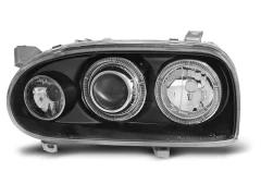 Lampy przednie ANGEL EYES BLACK VW GOLF 3 09.91-08.97