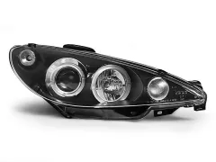Lampy przednie PEUGEOT 206 02- ANGEL EYES BLACK największy sklep tuningowy w Polsce!