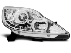 Lampy przednie PEUGEOT 107 05-11 (+DRL) CHROME