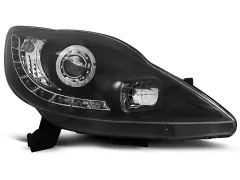 Lampy przednie PEUGEOT 107 05-11 (+DRL) BLACK największy sklep tuningowy w Polsce!