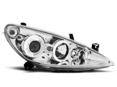 Lampy przednie PEUGEOT 307 04.01-06.05 ANGEL EYES CHROME