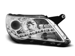 Lampy przednie (+DRL) CHROME VW TIGUAN 10.07-11 największy sklep tuningowy w Polsce!