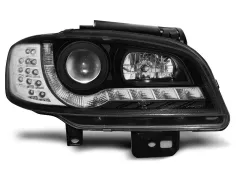 Lampy przednie (+DRL) BLACK SEAT IBIZA/CORDOBA 09.99-03.02 największy sklep tuningowy w Polsce!