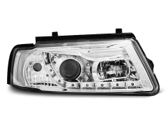 Lampy przednie (+DRL) CHROME VW PASSAT B5 11.96-08.00