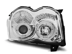 Lampy przednie CHRYSLER JEEP GRAND CHEROKEE 08-10 ANGEL EYES CHROME największy sklep tuningowy w Polsce!