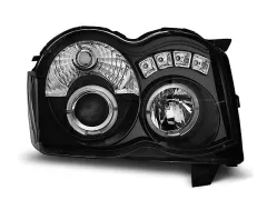 Lampy przednie CHRYSLER JEEP GRAND CHEROKEE 08-10 ANGEL EYES BLACK największy sklep tuningowy w Polsce!