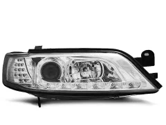 Lampy przednie OPEL VECTRA B 11.96-12.98 (+DRL) CHROME LED INDICATOR największy sklep tuningowy w Polsce!
