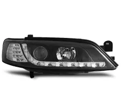 Lampy przednie OPEL VECTRA B 11.96-12.98 (+DRL) BLACK LED INDICATOR największy sklep tuningowy w Polsce!