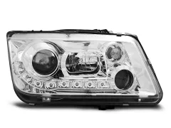 Lampy przednie (+DRL) CHROME VW BORA 09.98-05.05 największy sklep tuningowy w Polsce!