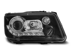 Lampy przednie (+DRL) BLACK VW BORA 09.98-05.05 największy sklep tuningowy w Polsce!
