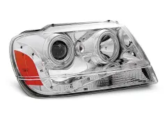 Lampy przednie CHRYSLER JEEP GRAND CHEROKEE 99-05.05 (+DRL) CHROME największy sklep tuningowy w Polsce!
