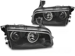 Lampy przednie DODGE CHARGER LX 06-10 ANGEL EYES BLACK