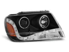 Lampy przednie CHRYSLER JEEP GRAND CHEROKEE 99-05.05 (+DRL) BLACK największy sklep tuningowy w Polsce!