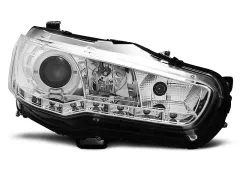 Lampy przednie MITSUBISHI LANCER 8 08-16 (+DRL) CHROME największy sklep tuningowy w Polsce!