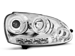 Lampy przednie ANGEL EYES CHROME VW GOLF 5 10.03-09