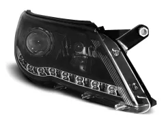 Lampy przednie (+DRL) BLACK VW TIGUAN 10.07-11 największy sklep tuningowy w Polsce!