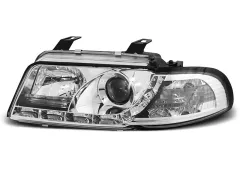 Lampy przednie (+DRL) CHROME AUDI A4 11.94-12.98 największy sklep tuningowy w Polsce!