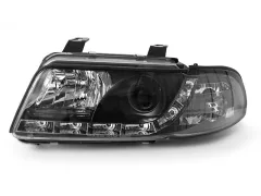 Lampy przednie (+DRL) BLACK AUDI A4 01.99-09.00 największy sklep tuningowy w Polsce!