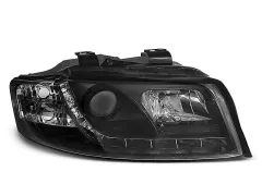 Lampy przednie (+DRL) BLACK AUDI A4 10.00-10.04 największy sklep tuningowy w Polsce!