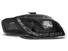 Lampy przednie (+DRL) BLACK AUDI A4 B7 11.04-03.08 największy sklep tuningowy w Polsce!