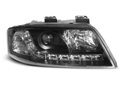 Lampy przednie (+DRL) BLACK AUDI A6 05.97-05.01