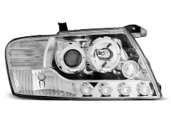 Lampy przednie MITSUBISHI PAJERO V60 00-06 ANGEL EYES CHROME