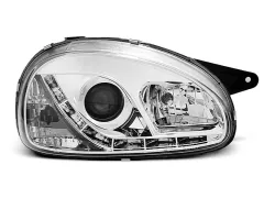 Lampy przednie OPEL CORSA B 02.93-10.00 (+DRL) CHROME największy sklep tuningowy w Polsce!